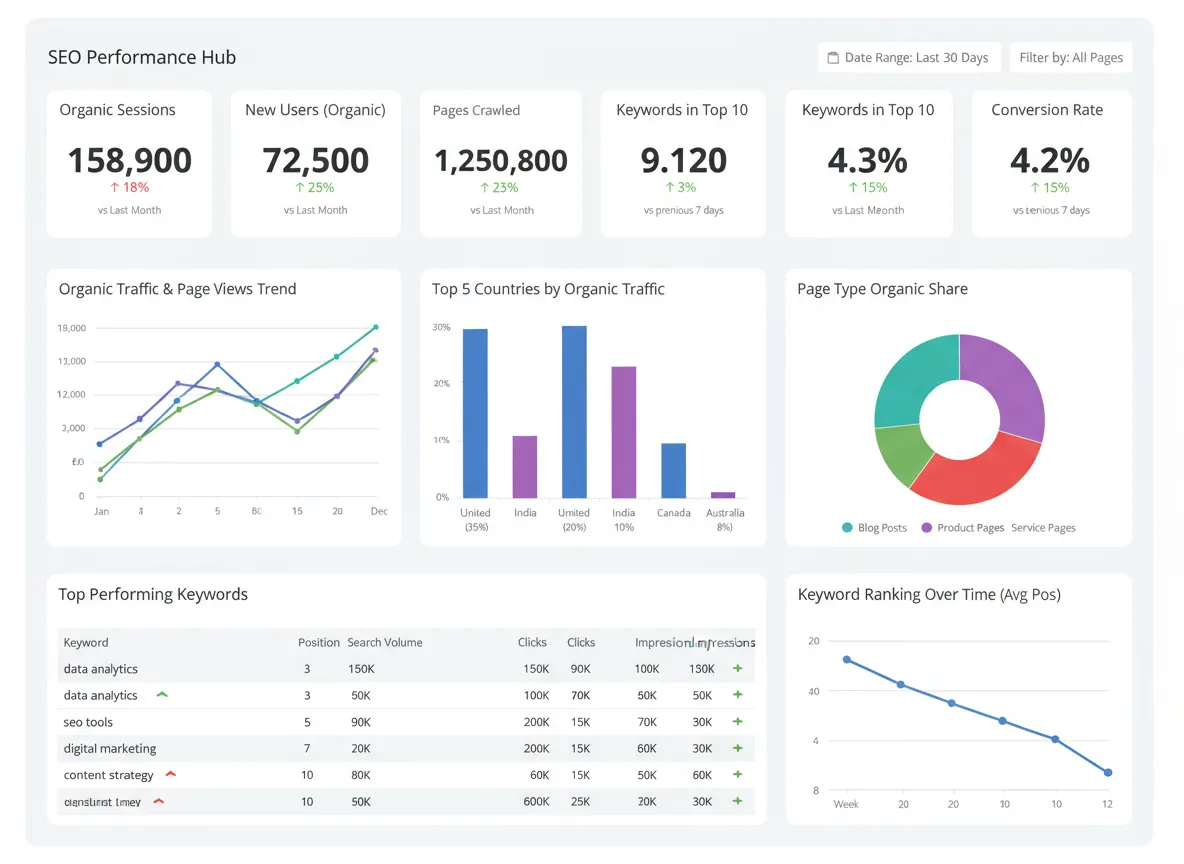 Airbnb SEO results data visualization