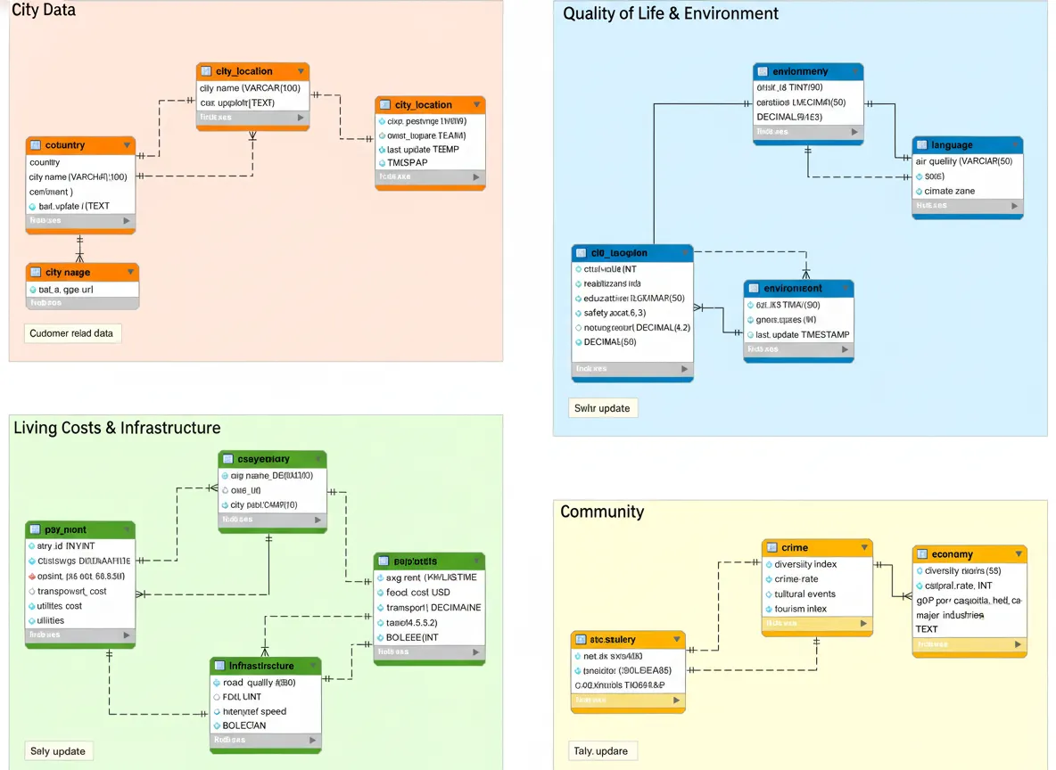 Nomad List's comprehensive database structure